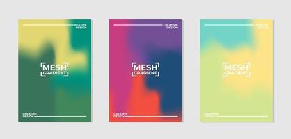 Vektorset von Cover-Designs mit Maschenverlaufsfarben. vorlagensammlung für banner, broschüre, poster, flyer, karte usw. in a4. vektor