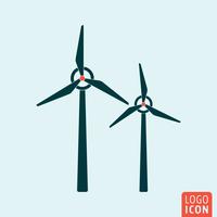 Windmill icon. Alternativ energi ikon isolerad, minimal design vektor