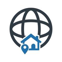 Standortsymbol für Immobilienunternehmen auf weißem Hintergrund vektor
