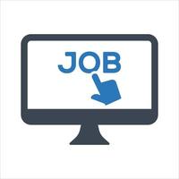 Symbol für Online-Jobbewerbung auf weißem Hintergrund vektor