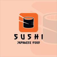 Sushi mit Essstäbchen Logo Vektor Illustration Vorlage Symbol Grafikdesign. japanisches essen rollzeichen oder symbol für geschäft