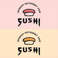 Süßes Sushi Logo Vektor Illustration Vorlage Symbol Grafikdesign. set japanisches essen zeichen oder symbol für restaurant- oder cafégeschäftskonzept