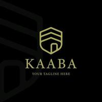 kaaba islamisk logotyp linjekonst enkel minimalistisk vektorillustration mall ikon grafisk design vektor