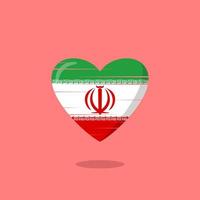 iranische flagge geformte liebesillustration vektor