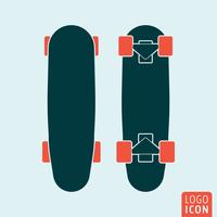 Skateboard ikon isolerad vektor