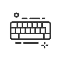 Tastatursymbol im einfachen einzeiligen Stil vektor