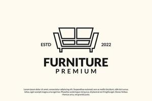 minimalistisches Sofa-Logo-Design, Wohnkultur-Vektordesign. Möbeldesign-Logo vektor