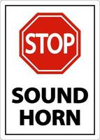 2-vägs stopp ljud horn tecken på vit bakgrund vektor