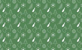 christmas doodle stil mönster, grön jul mönster vektor