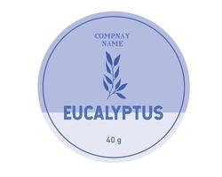 eukalyptus rund etikettdesign, skärmvård och kosmetisk förpackningsetikett vektor