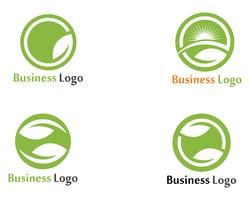 Logos der grünen Blattökologie-Naturelement-Vektorikone vektor