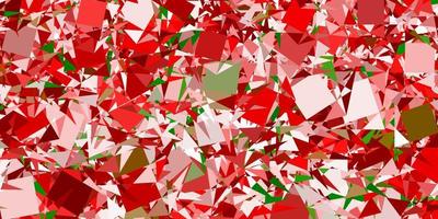 hellgrünes, rotes Vektormuster mit polygonalen Formen. vektor