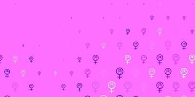 hellviolette, rosafarbene Vektorvorlage mit Geschäftsfrauenzeichen. vektor