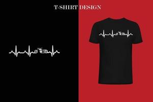 Herzschlag-T-Shirt-Design vektor
