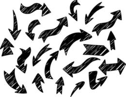 Reihe von Pfeilen in verschiedene Richtungen auf weißem Hintergrund vektor