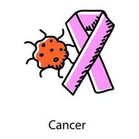 doodle ikon av cancer, redigerbar vektor