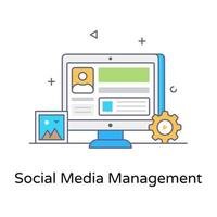 modern stil av social media management ikon vektor
