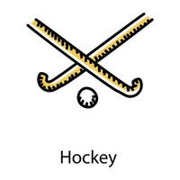 Eishockey handgezeichnetes Stilsymbol, editierbarer Vektor