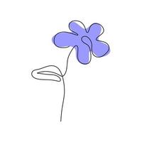 eine durchgehende einzeilige Fastenrosen-Frühlingsblume mit blauer Farbe vektor