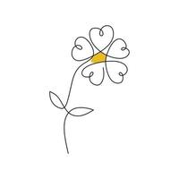 eine durchgehende einzelne Linie von Narzissen-Frühlingsblumen mit gelber Farbe vektor