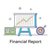 en finansiell rapport platt linje vektor