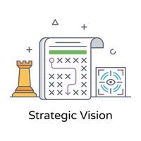 Ikone der strategischen Vision im modernen Stil vektor