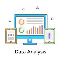 trendig design av online dataanalys ikon vektor