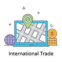 en ikon design av internationell handel, redigerbar vektor