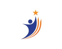 Sternlogoerfolgsleuteschablonenvektorikonen-Illustrationsdesign vektor