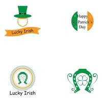 glad st patrick's day vektor rund etikett lager vektorillustration