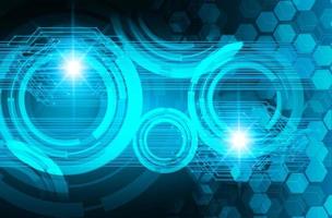 Hintergrund des zukünftigen Technologiekonzepts der blauen Cyberschaltung vektor