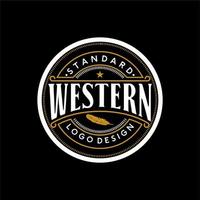 elegant vintage retro märke etikett emblem western logotyp design inspiration vektor