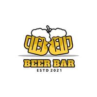 buchstabe b bierglas toast für restaurant bar logo design inspiration vektor