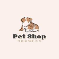 einfaches hundewelpenlogo für pet shop logo tierliebhaber design vektor