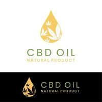 cbd thc oljedroppar och marijuana cannabisblad logotypdesign inspiration vektor