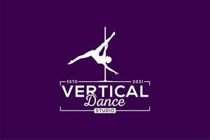 vertikal dans stripper logotyp design inspiration vektor