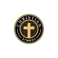 Inspiration für das Design des religiösen Emblems des katholischen christlichen Symbols vektor