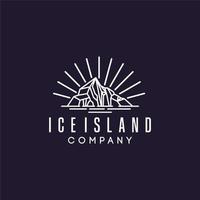 Eisberg, Eisinsel und Meer für Inspiration für das Design des Abenteuer-Emblem-Logos vektor