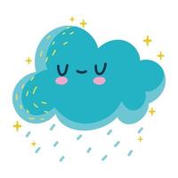 süßes Wolkenregen-Symbol vektor