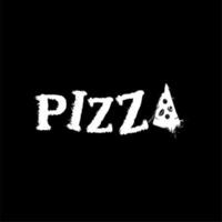 bokstäver typografi av pizza logotyp design vektor
