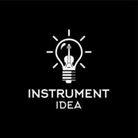 Geige, Geige, Cello, Klavier und Glühbirne, kreatives Instrumenten-Ideendesign vektor