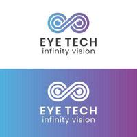 moderne farbe unendlich vision, technologie visuelles logo kann verwendet werden kamera, spion, detektiv, filmsymbol mit zwei versionen vektor