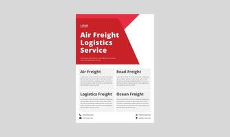 design av flygblad för logistisk tjänst. flygfraktlogistiktjänst flygblad, affischdesign. vektor