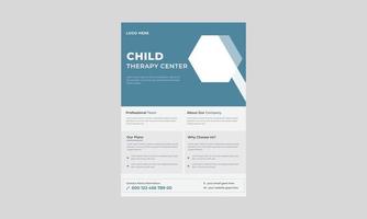 barnterapi flyer design, grupp barn terapi flyer mall, stödgrupp för barn flyer. vektor