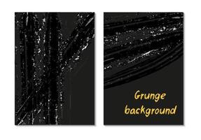 uppsättning abstrakt sparcle grunge kortmallar. modern stil flygblad, broschyr, inbjudan, banner design. penseldrag med svart bläck. vektor texturerad illustration