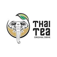 Elefanten-Thai-Teegetränk - Logo-Design-Vorlage.eps vektor