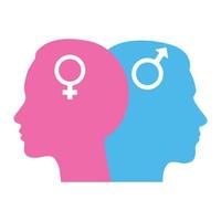 jämställdhetsbegrepp. silhuetter av en man och en kvinna. vektor