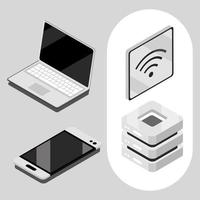 Symbole setzen Wireless-Technologie vektor