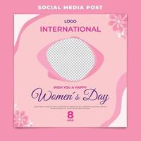 Internationaler Frauentag Social Media Post kreativ und neu. vektor