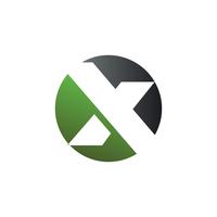 Buchstabe x Runde Logo-Design-Konzept-Vorlage vektor